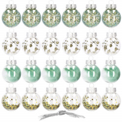 Vianočné banky zeleno-zlaté s výplňou mix - 5cm, sada 24ks