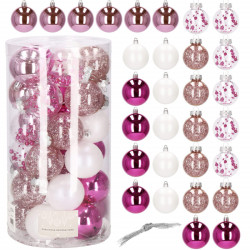 Vianočné banky ružovo-biele mix - sada 30ks