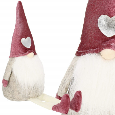 Škriatok GNOM s vínovou čiapkou 40 cm