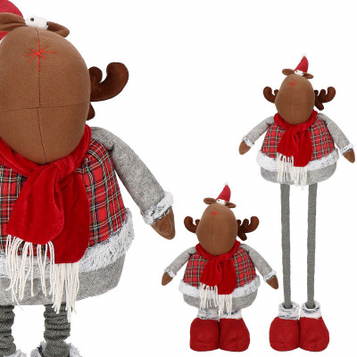 Vianočné Sob nastaviteľný 55-95 cm, šedo-červený