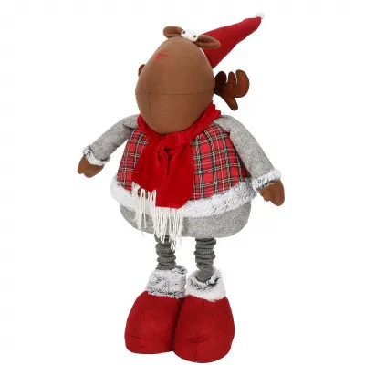 Vianočné Sob nastaviteľný 55-95 cm, šedo-červený