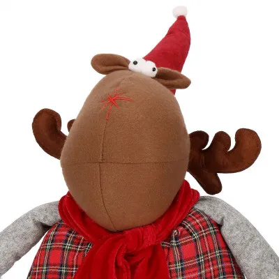 Vianočné Sob nastaviteľný 55-95 cm, šedo-červený