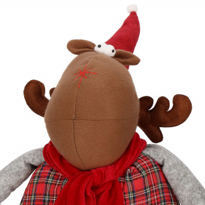 Vianočné Sob nastaviteľný 55-95 cm, šedo-červený