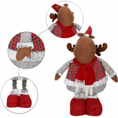 Vianočné Sob nastaviteľný 55-95 cm, šedo-červený