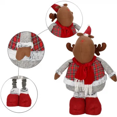 Vianočné Sob nastaviteľný 55-95 cm, šedo-červený