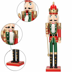 Luskáčik - Kráľ so žezlom 61 cm, zeleno-červený