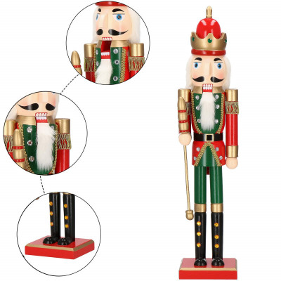 Luskáčik - Kráľ so žezlom 61 cm, zeleno-červený