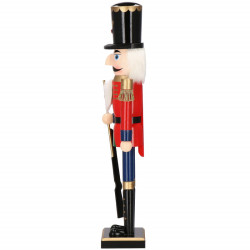 Luskáčik - Vojak so zbraňou 61 cm, modro-červený