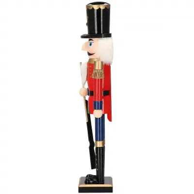 Luskáčik - Vojak so zbraňou 61 cm, modro-červený