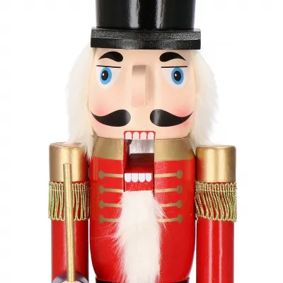 Luskáčik - Vojak so zbraňou 61 cm, modro-červený