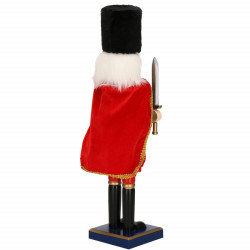 Luskáčik - Vojak so šabľou 38 cm, zeleno-červený