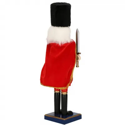 Luskáčik - Vojak so šabľou 38 cm, zeleno-červený