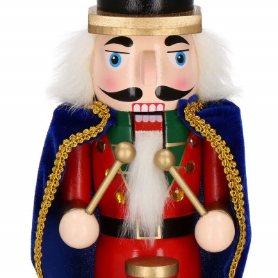 Luskáčik - Vojak s bubienkom 38 cm, modro-červený