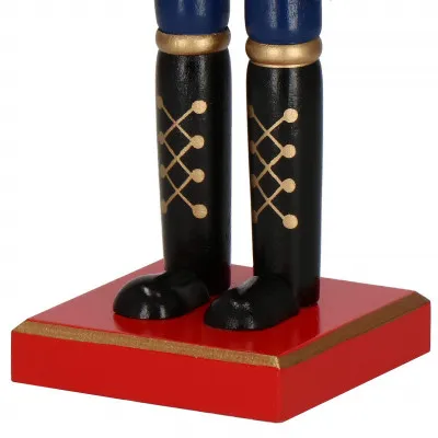 Luskáčik - Vojak s bubienkom 38 cm, modro-červený