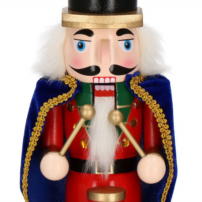 Luskáčik - Vojak s bubienkom 38 cm, modro-červený