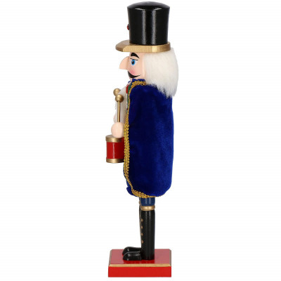 Luskáčik - Vojak s bubienkom 38 cm, modro-červený