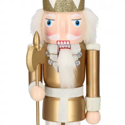 Luskáčik - Kráľ s kopijou 38 cm, zlatý