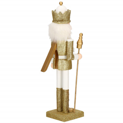 Luskáčik - Kráľ so žezlom 38 cm, zlatý