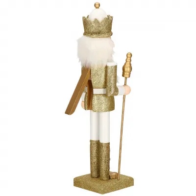 Luskáčik - Kráľ so žezlom 38 cm, zlatý