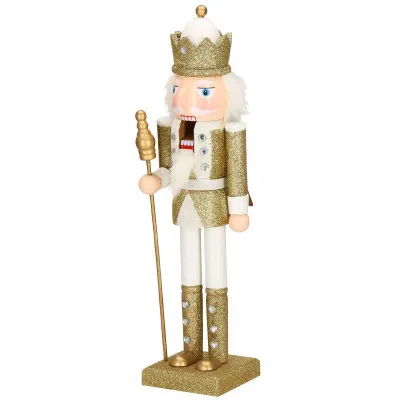Luskáčik - Kráľ so žezlom 38 cm, zlatý