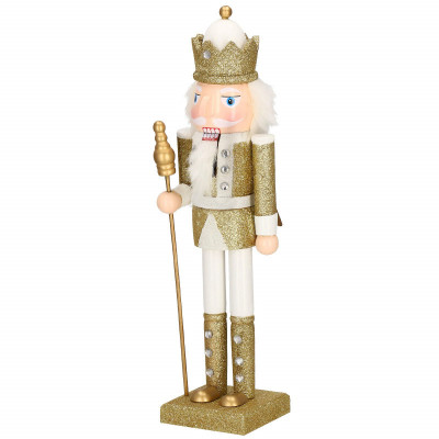 Luskáčik - Kráľ so žezlom 38 cm, zlatý