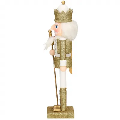 Luskáčik - Kráľ so žezlom 38 cm, zlatý