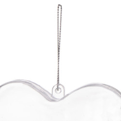 Vianočná banka Srdce priehľadné 12cm