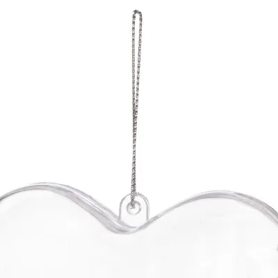 Vianočná banka Srdce priehľadné 12cm