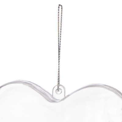 Vianočná banka Srdce priehľadné 12cm