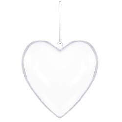 Vianočná banka Srdce priehľadné 12cm