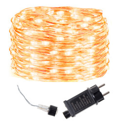 LED reťaz Nano - 30m, 300LED, 8 funkcií, IP44, teplá biela