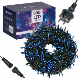 LED svetelná reťaz - 19,5m, 300LED, IP44, modrá