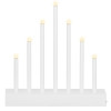 LED vianočný svietnik - 7 sviečok, 20cm, 3xAA, biely