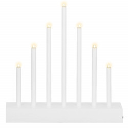 LED vianočný svietnik - 7 sviečok, 20cm, 3xAA, biely