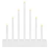 LED vianočný svietnik - 7 sviečok, 20cm, 3xAA, biely