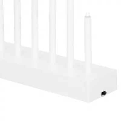 LED vianočný svietnik - 7 sviečok, 20cm, 3xAA, biely