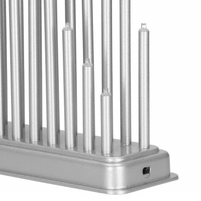 LED vianočný svietnik - 33 sviečok, 32cm, 3xAA, strieborný