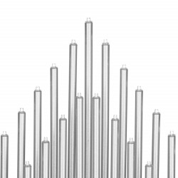 LED vianočný svietnik - 33 sviečok, 32cm, 3xAA, strieborný