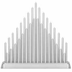 LED vianočný svietnik - 33 sviečok, 32cm, 3xAA, strieborný