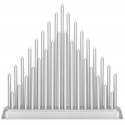 LED vianočný svietnik - 33 sviečok, 32cm, 3xAA, strieborný