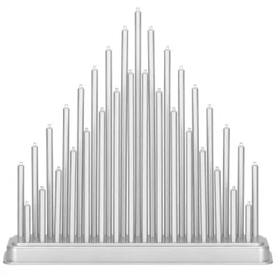 LED vianočný svietnik - 33 sviečok, 32cm, 3xAA, strieborný