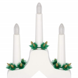 LED vianočný svietnik - 7 sviečok, 30cm, 2xAA, biely