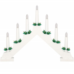LED vianočný svietnik - 7 sviečok, 30cm, 2xAA, biely