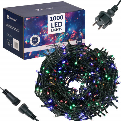LED svetelná reťaz - 61,5m, 1000LED, IP44, multicolor