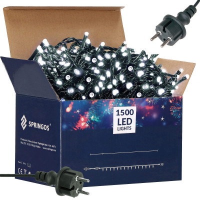 LED svetelná reťaz - 91,5m, 1500LED, IP44, studená biela