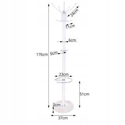Stojanový vešiak SPRINGOS MRAMOR biely