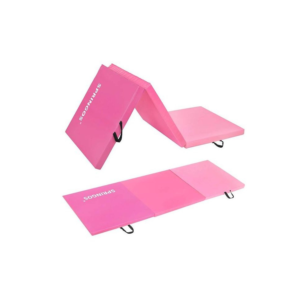 Žínenka skladacia trojdielna 180x60x5, 5 cm SPRINGOS GYMTEX ružová