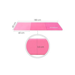 Žínenka skladacia trojdielna 180x60x5, 5 cm SPRINGOS GYMTEX ružová
