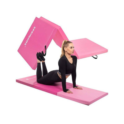 Žínenka skladacia trojdielna 180x60x5, 5 cm SPRINGOS GYMTEX ružová