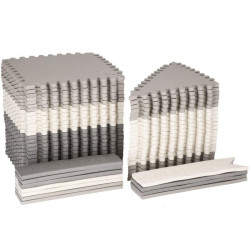 Penová puzzle podložka 186x186 cm SPRINGOS FM0023 šedo-biela